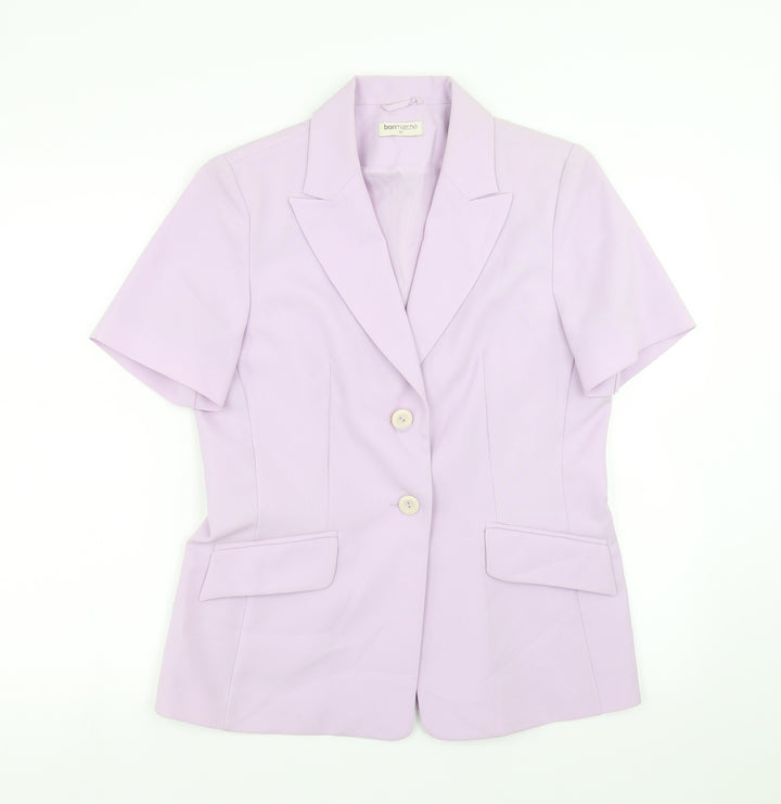 Bonmarché Womens Purple Jacket Suit Jacket Size 12 - Shoulder Pads