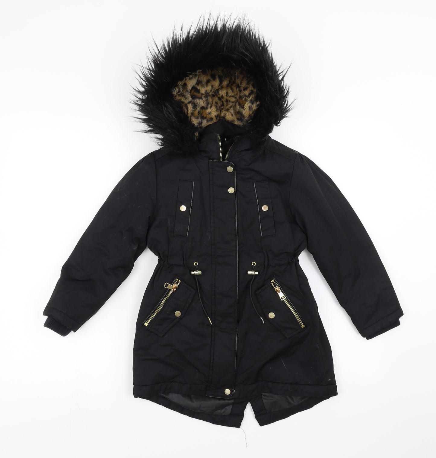 NEXT Girls Black   Parka Jacket Size 6 Years