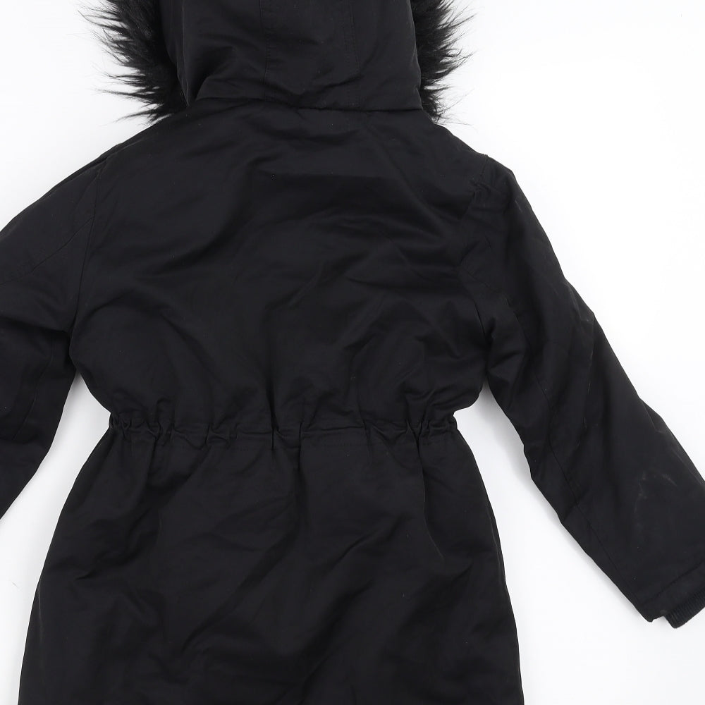 NEXT Girls Black   Parka Jacket Size 6 Years