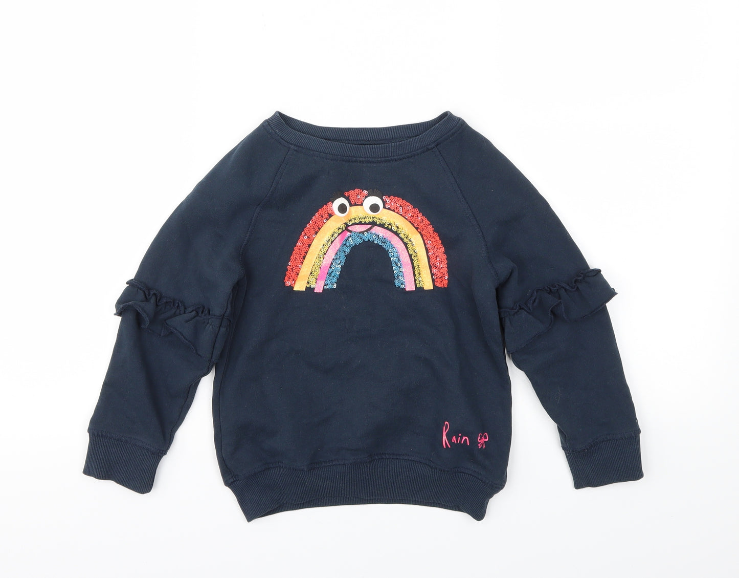 Next  Girls Blue Animal Print  Pullover Jumper Size 4 Years
