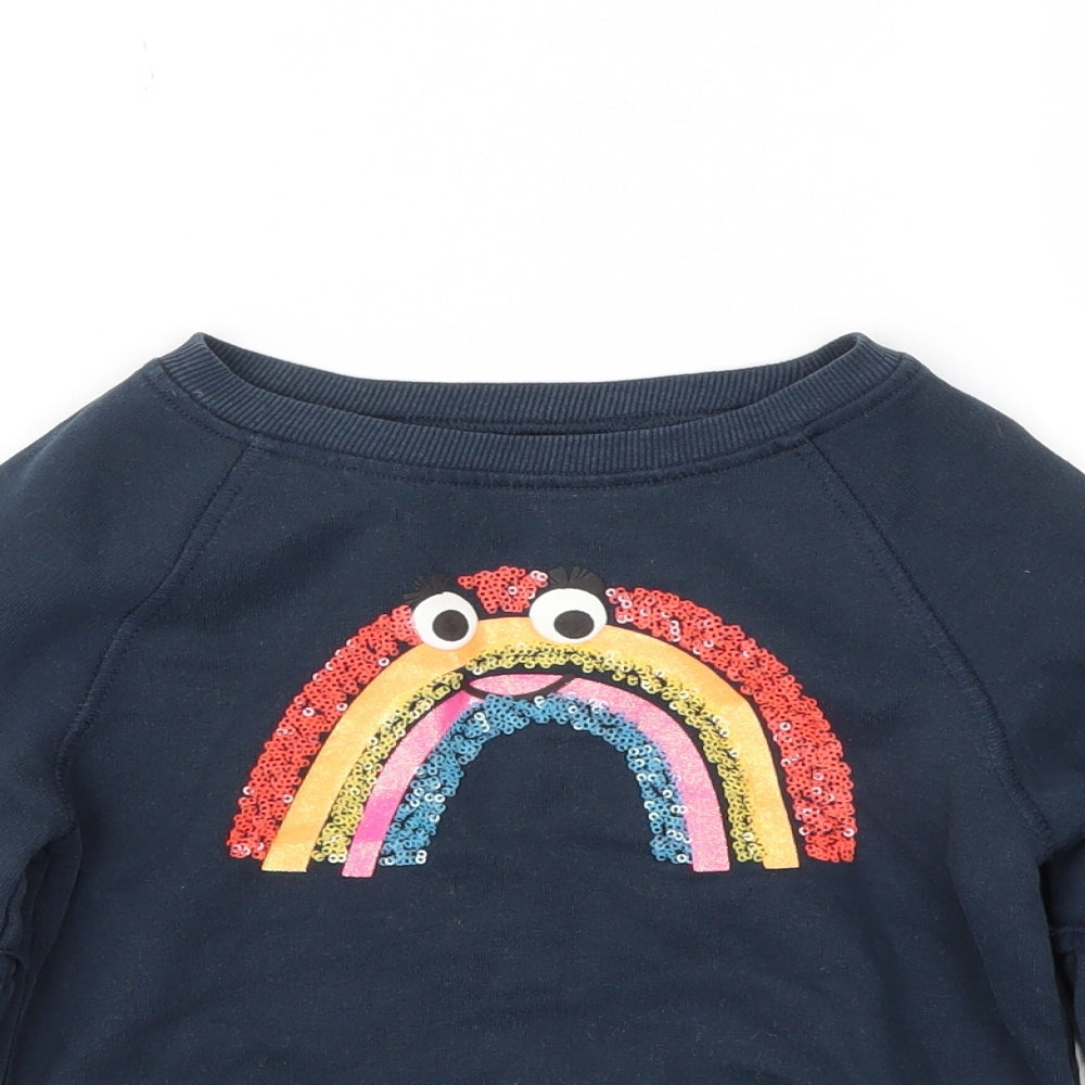 Next  Girls Blue Animal Print  Pullover Jumper Size 4 Years