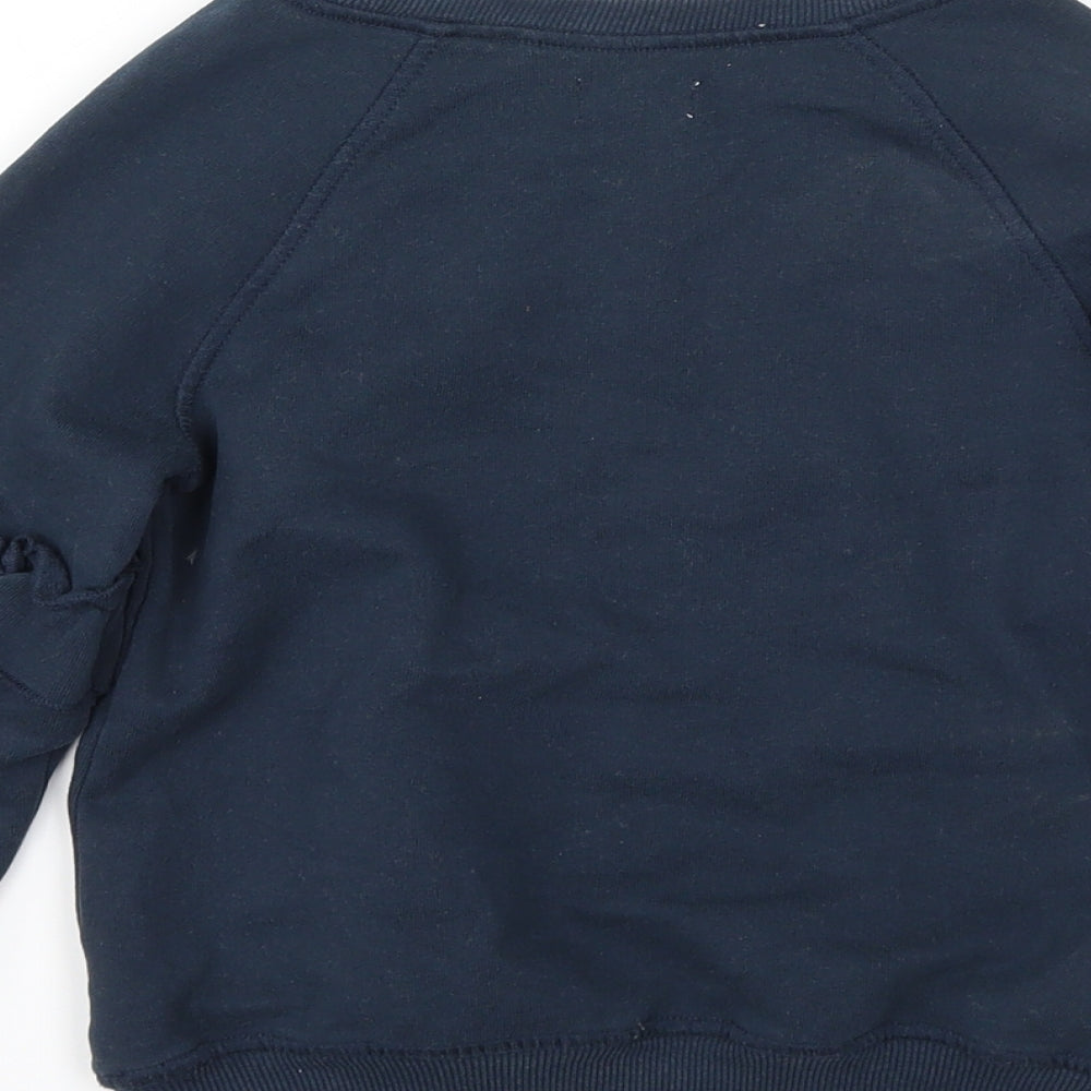 Next  Girls Blue Animal Print  Pullover Jumper Size 4 Years