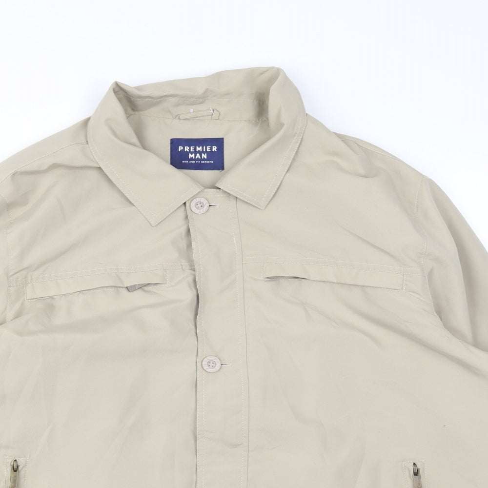 premier man Mens Beige   Jacket Coat Size XL