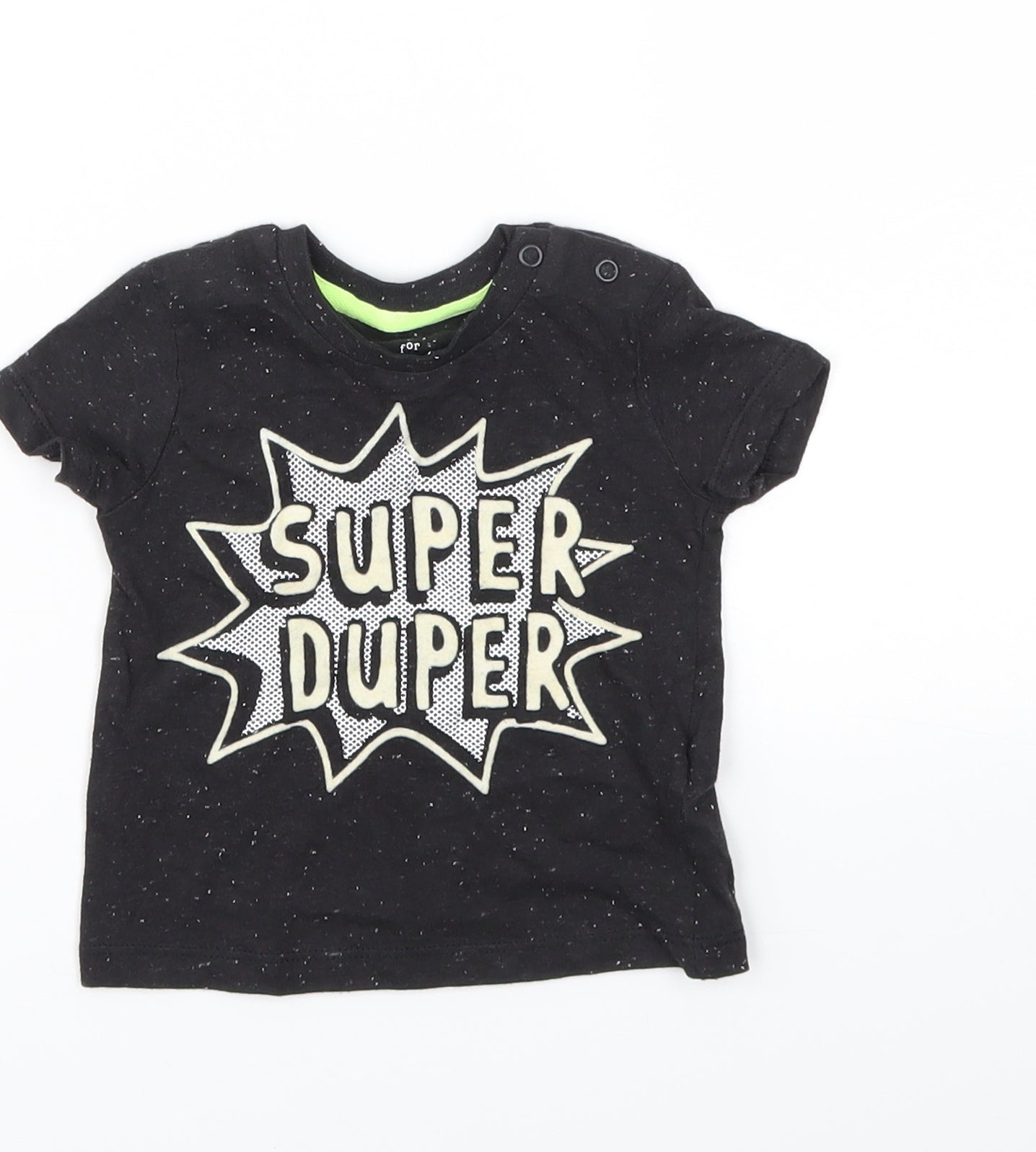 F&F Boys Black   Basic T-Shirt Size 3-6 Months