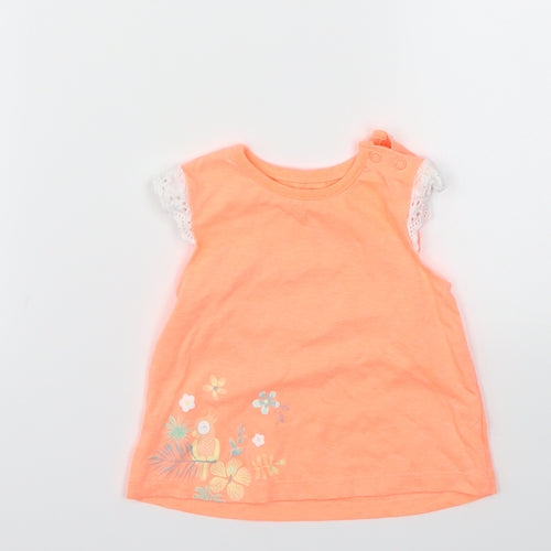 Nutmeg Girls Orange   Basic T-Shirt Size 3-6 Months
