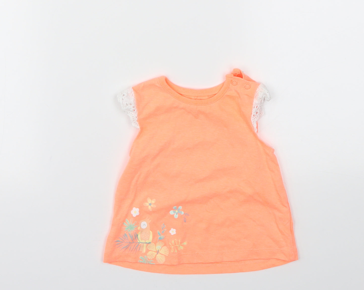 Nutmeg Girls Orange   Basic T-Shirt Size 3-6 Months