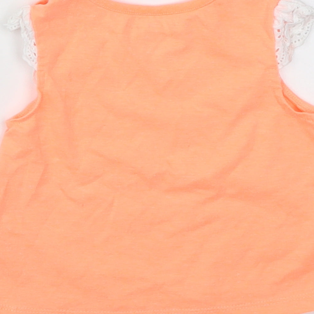 Nutmeg Girls Orange   Basic T-Shirt Size 3-6 Months