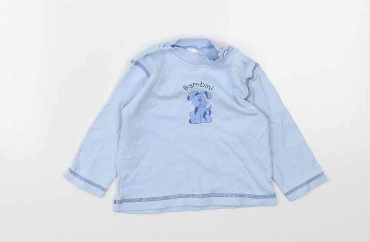 BHS Girls Blue Basic T-Shirt Size 6-9 Months