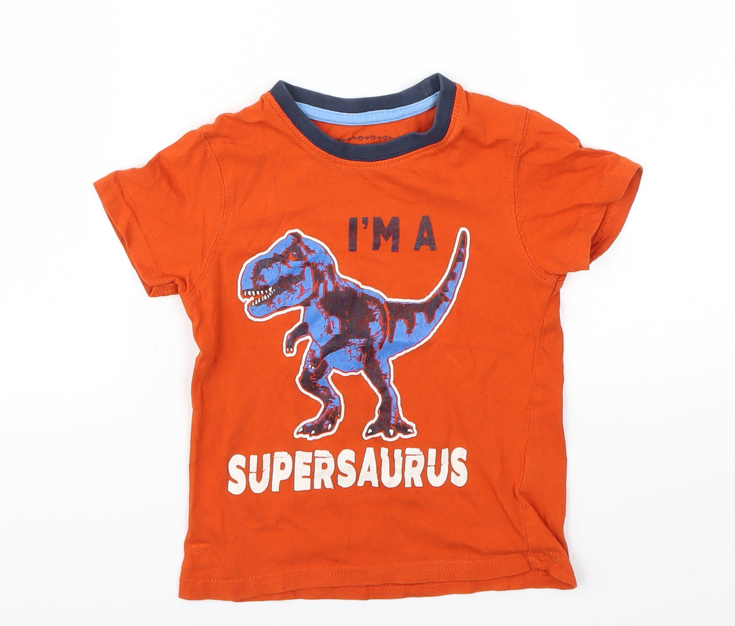 PEP&CO  Boys Orange Animal Print  Basic T-Shirt Size 2-3 Years