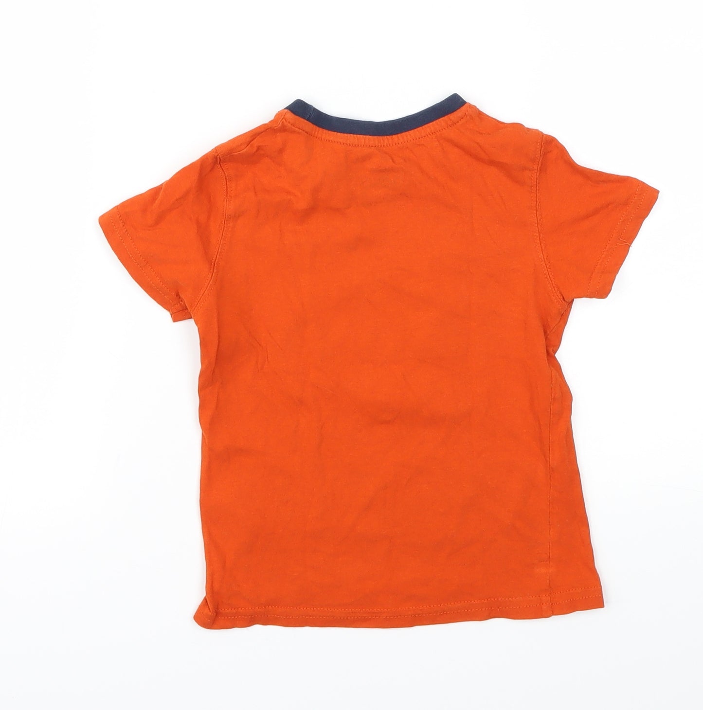 PEP&CO  Boys Orange Animal Print  Basic T-Shirt Size 2-3 Years
