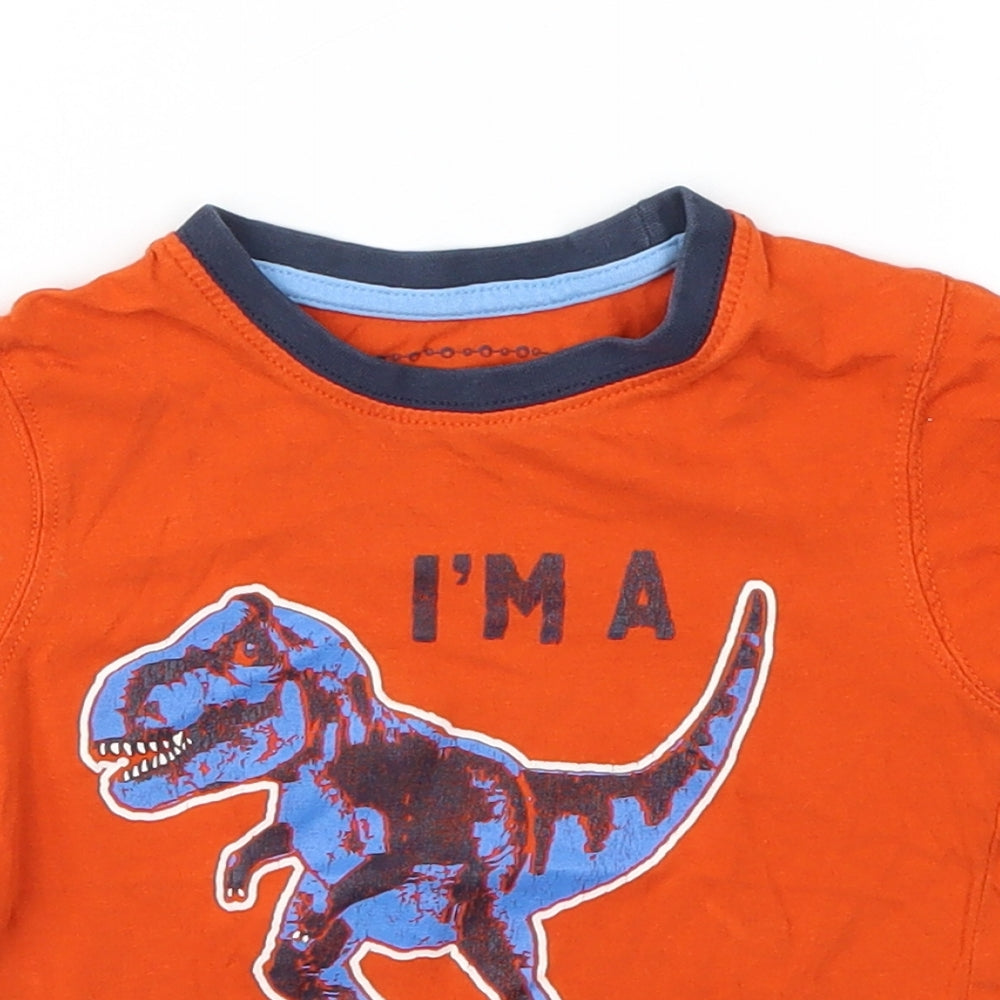 PEP&CO  Boys Orange Animal Print  Basic T-Shirt Size 2-3 Years
