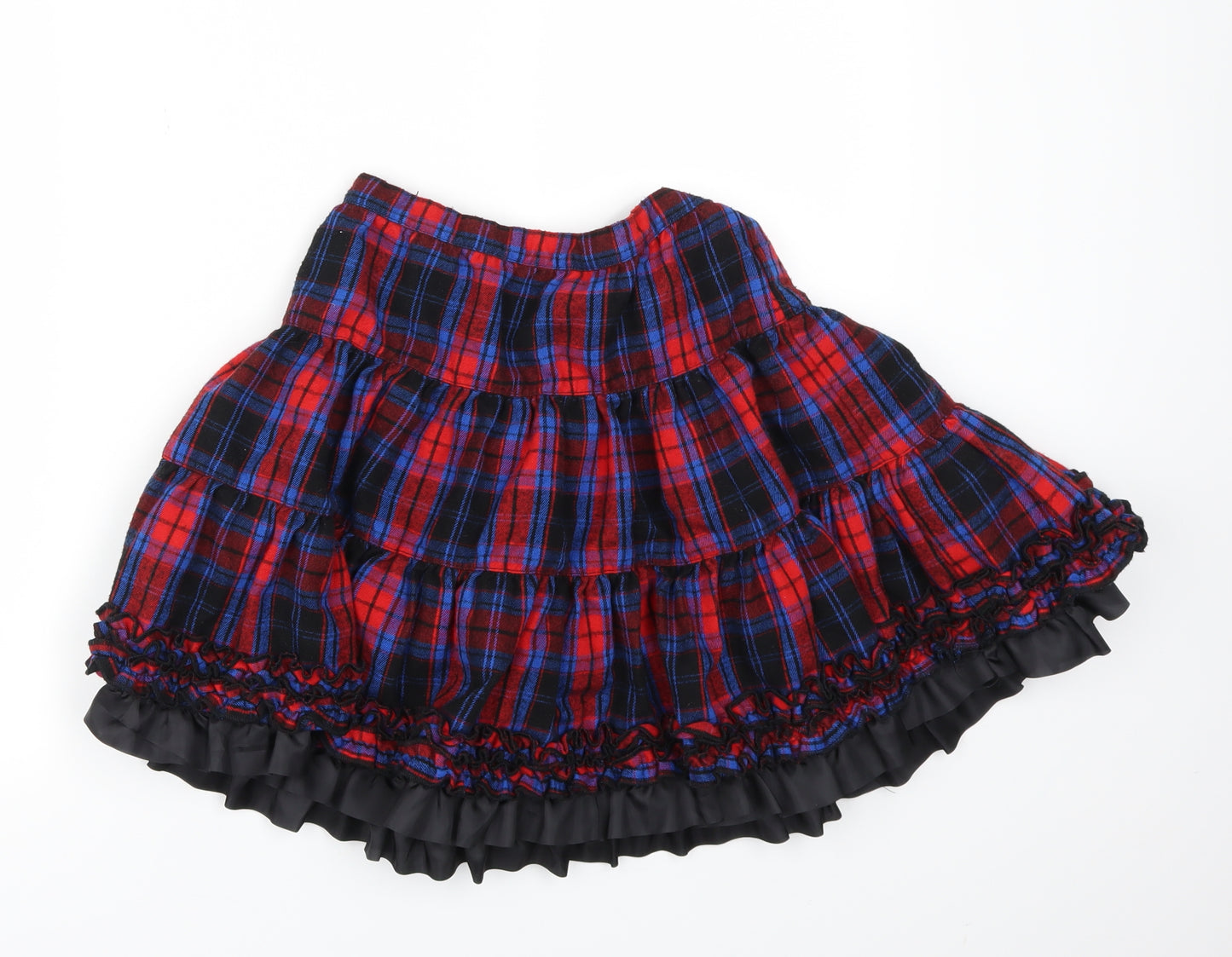 TU Girls Red Check  Flare Skirt Size 10 Years