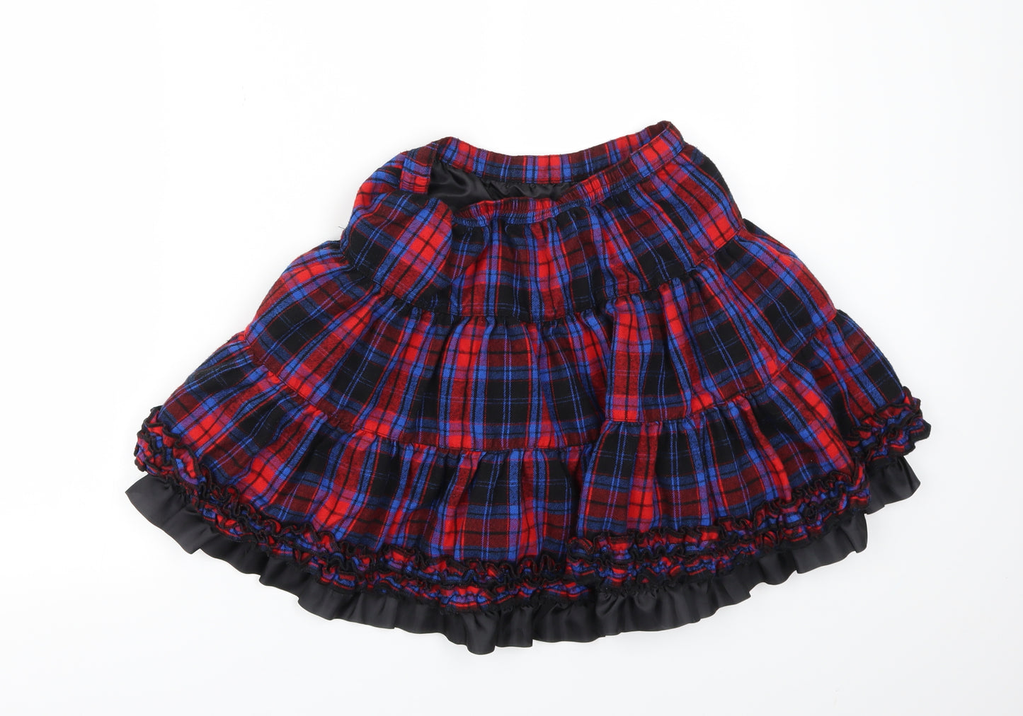 TU Girls Red Check  Flare Skirt Size 10 Years