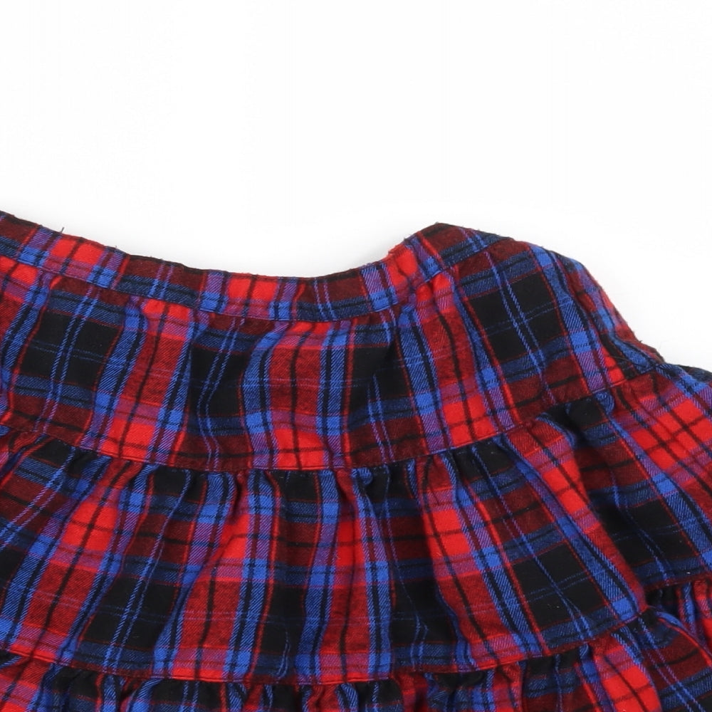 TU Girls Red Check  Flare Skirt Size 10 Years