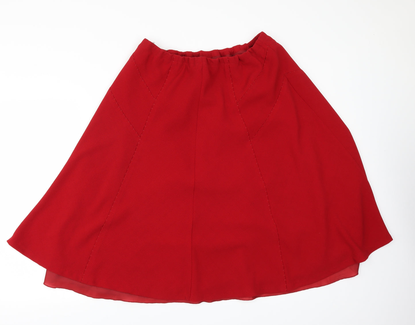 M&S Womens Red   Flare Skirt Size 20  - Stretch waistband