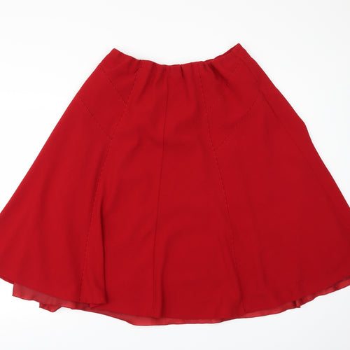 M&S Womens Red   Flare Skirt Size 20  - Stretch waistband