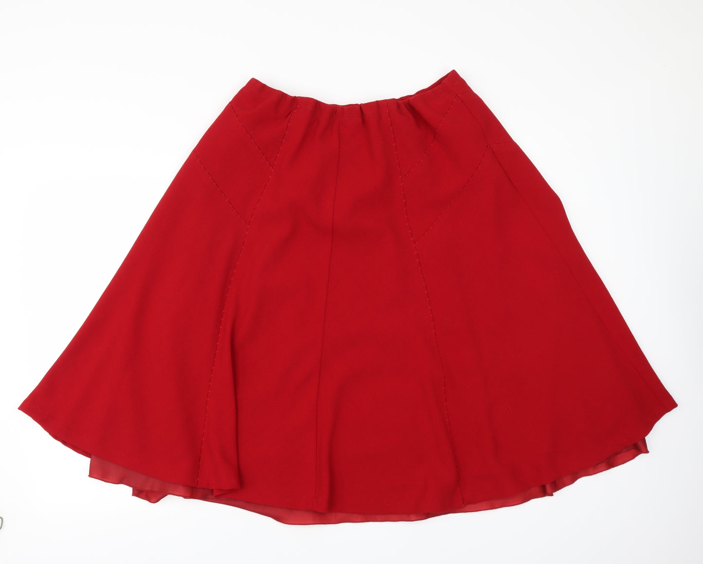 M&S Womens Red   Flare Skirt Size 20  - Stretch waistband