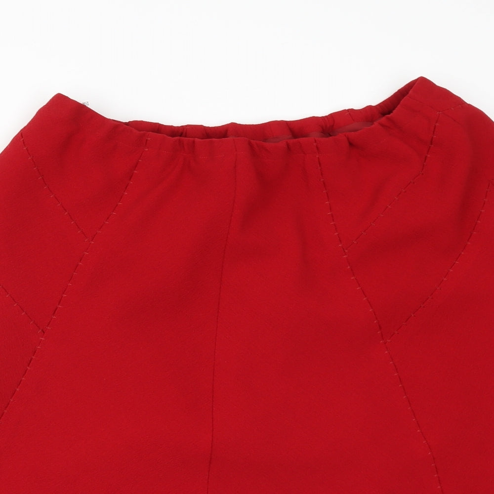 M&S Womens Red   Flare Skirt Size 20  - Stretch waistband