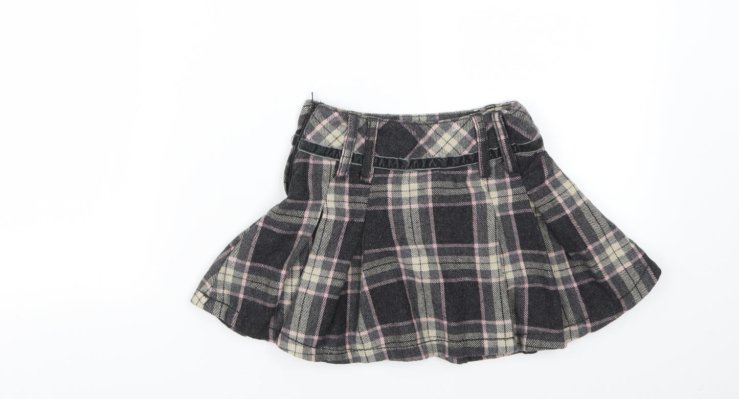 Next  Girls Brown Check  Flare Skirt Size 3 Years
