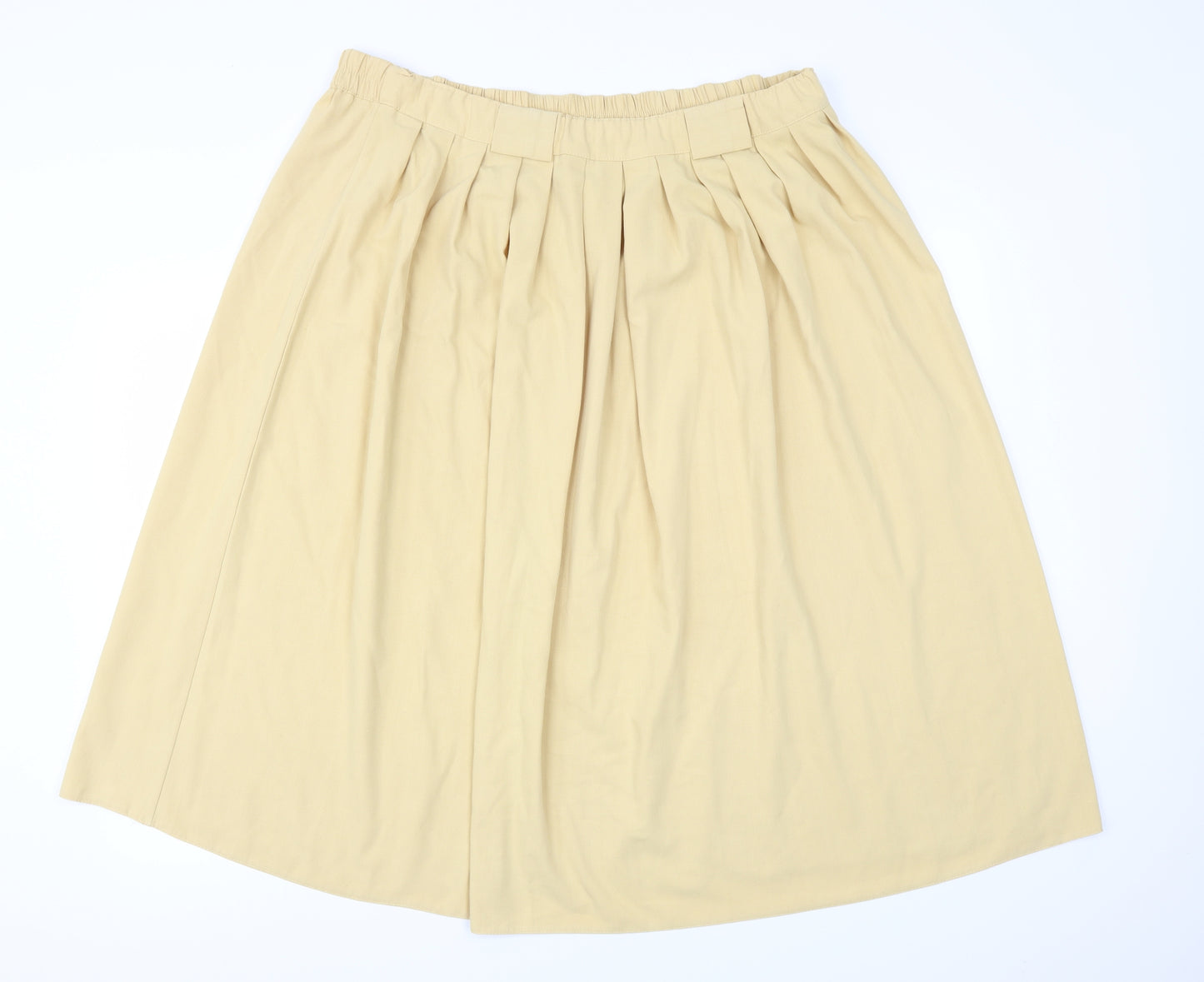 Preworn Womens Yellow   Flare Skirt Size 24  - Stretch waistband