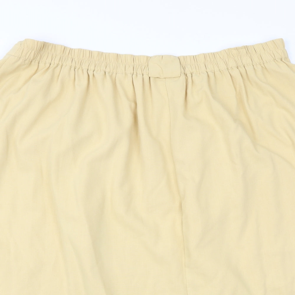 Preworn Womens Yellow   Flare Skirt Size 24  - Stretch waistband
