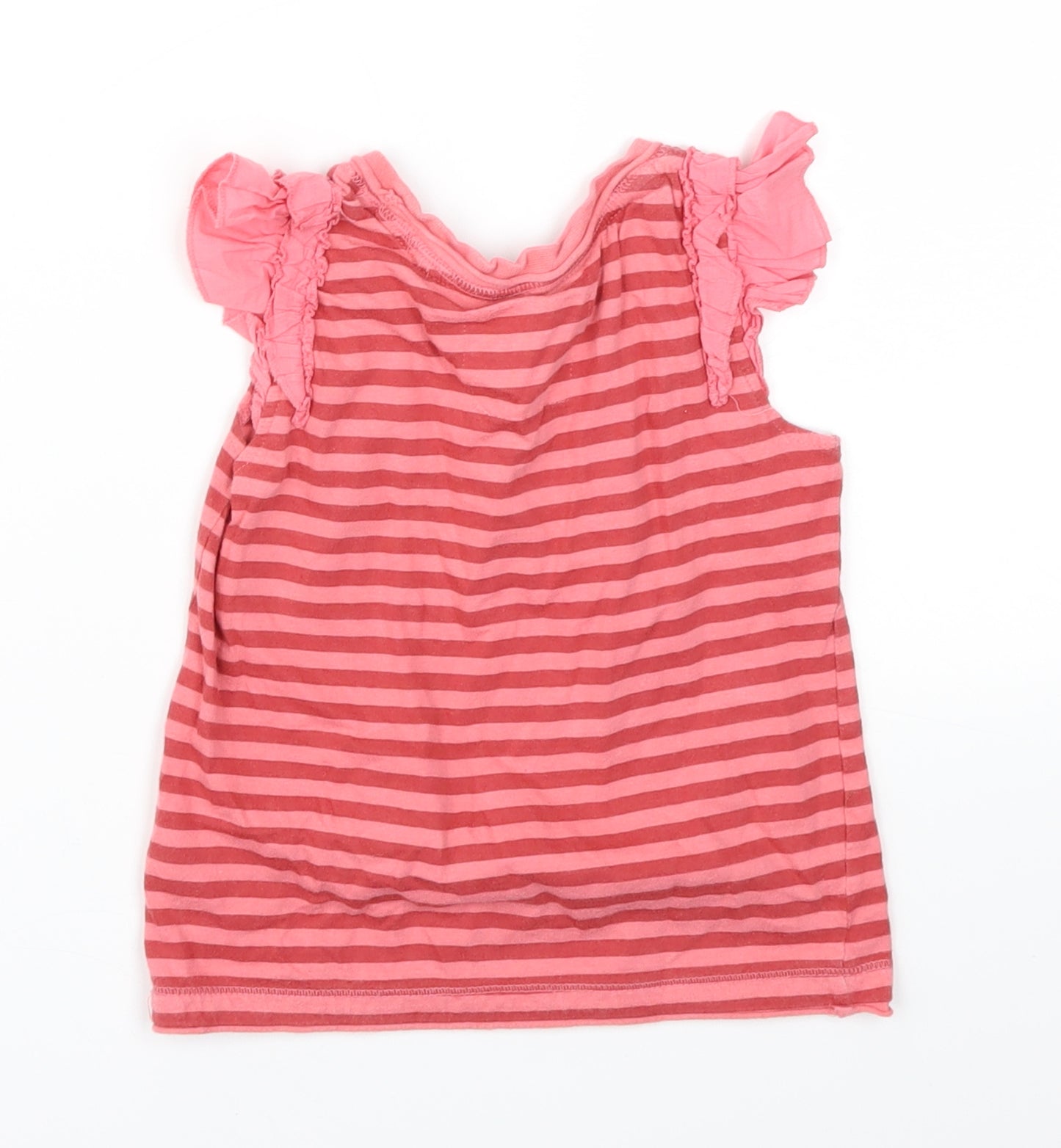 Next  Girls Pink Striped  Basic T-Shirt Size 2-3 Years