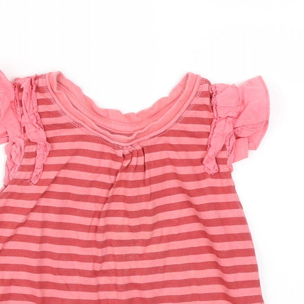 Next  Girls Pink Striped  Basic T-Shirt Size 2-3 Years