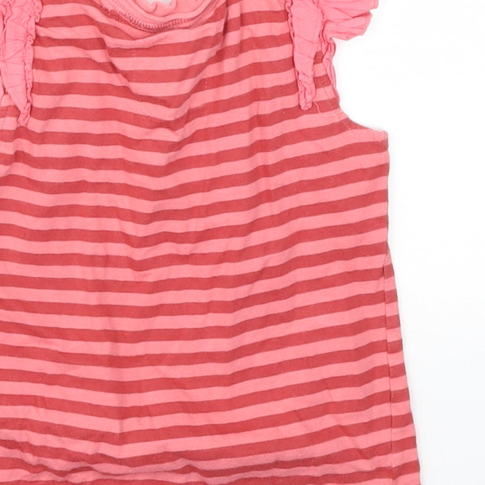 Next  Girls Pink Striped  Basic T-Shirt Size 2-3 Years