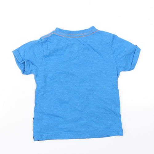 F&F Boys Blue Animal Print  Basic T-Shirt Size 2-3 Years