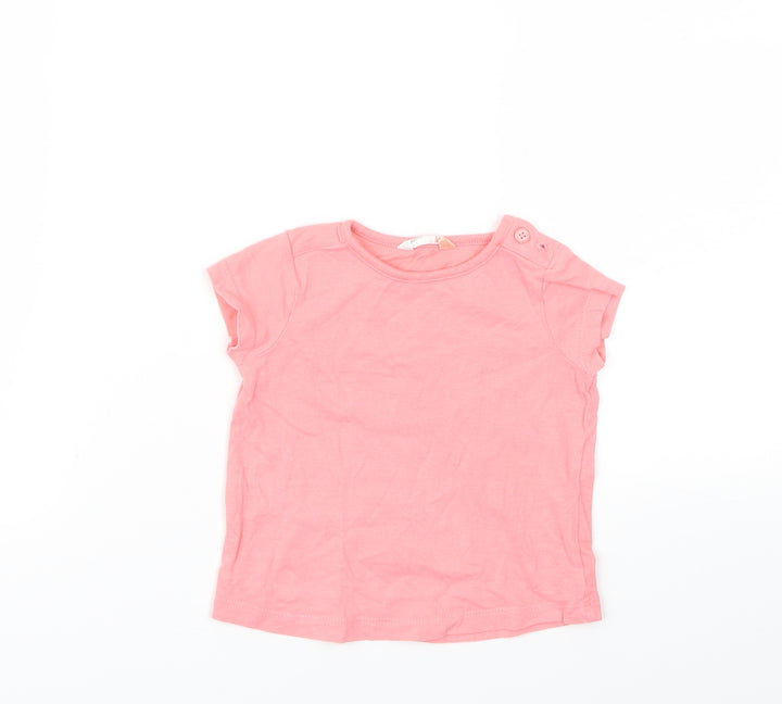 jhon lewis Girls Pink Basic T-Shirt Size 3-6 Months