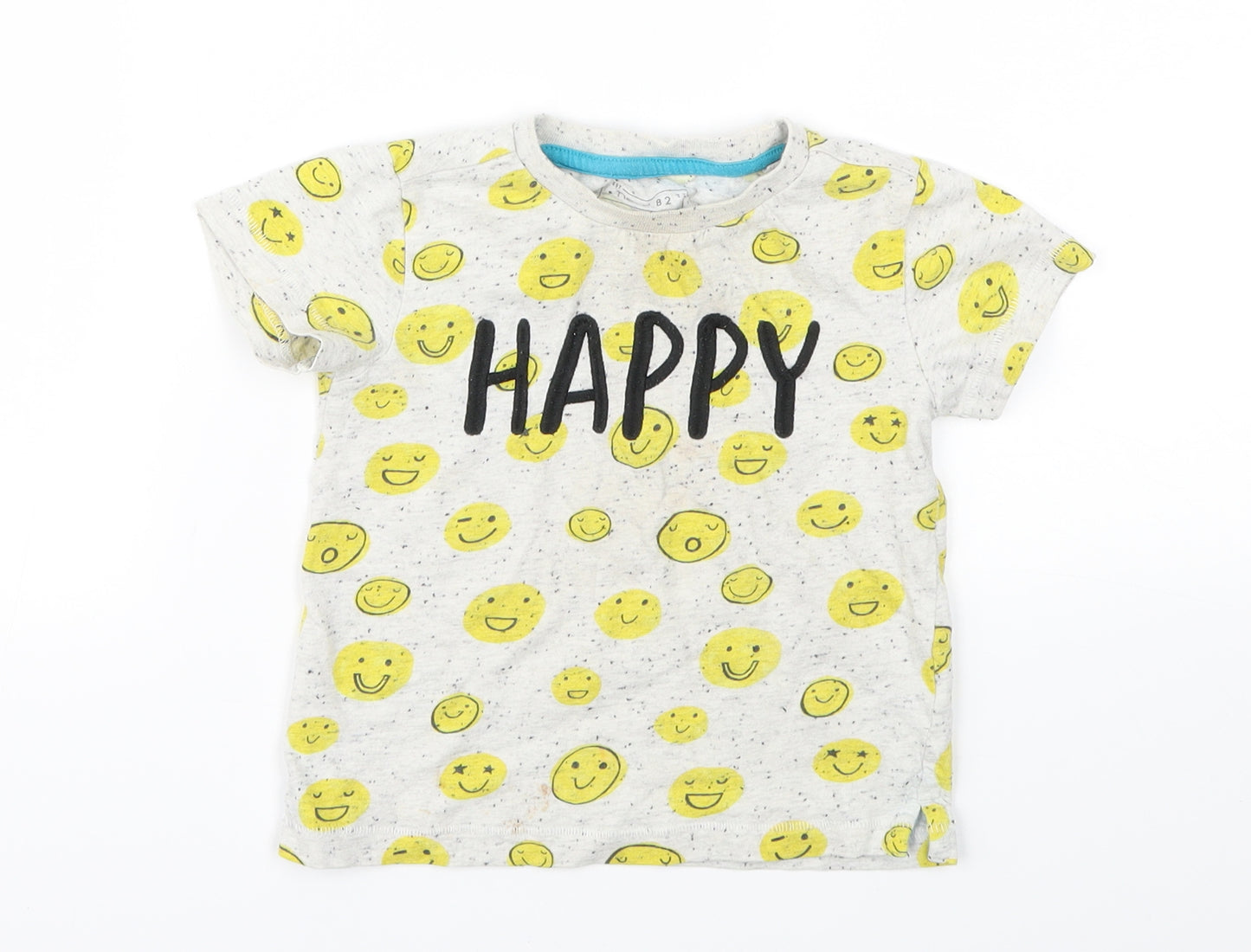 Next  Boys Grey Argyle/Diamond  Basic T-Shirt Size 12-18 Months