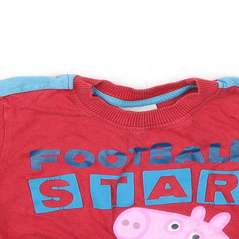 Peppa Pig Boys Red Animal Print  Basic T-Shirt Size 18-24 Months