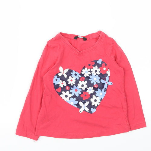 George Girls Orange Animal Print  Basic T-Shirt Size 2-3 Years