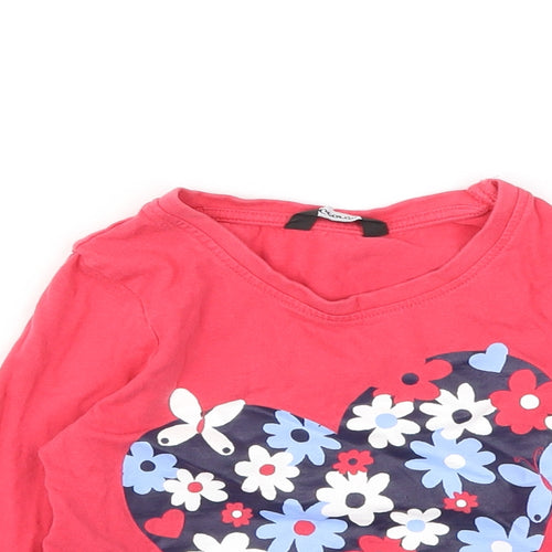 George Girls Orange Animal Print  Basic T-Shirt Size 2-3 Years