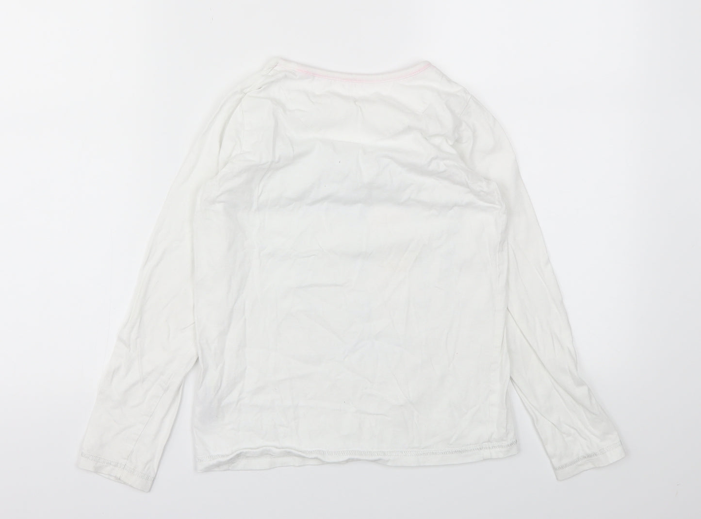 M&S Girls White Animal Print  Basic T-Shirt Size 9-10 Years