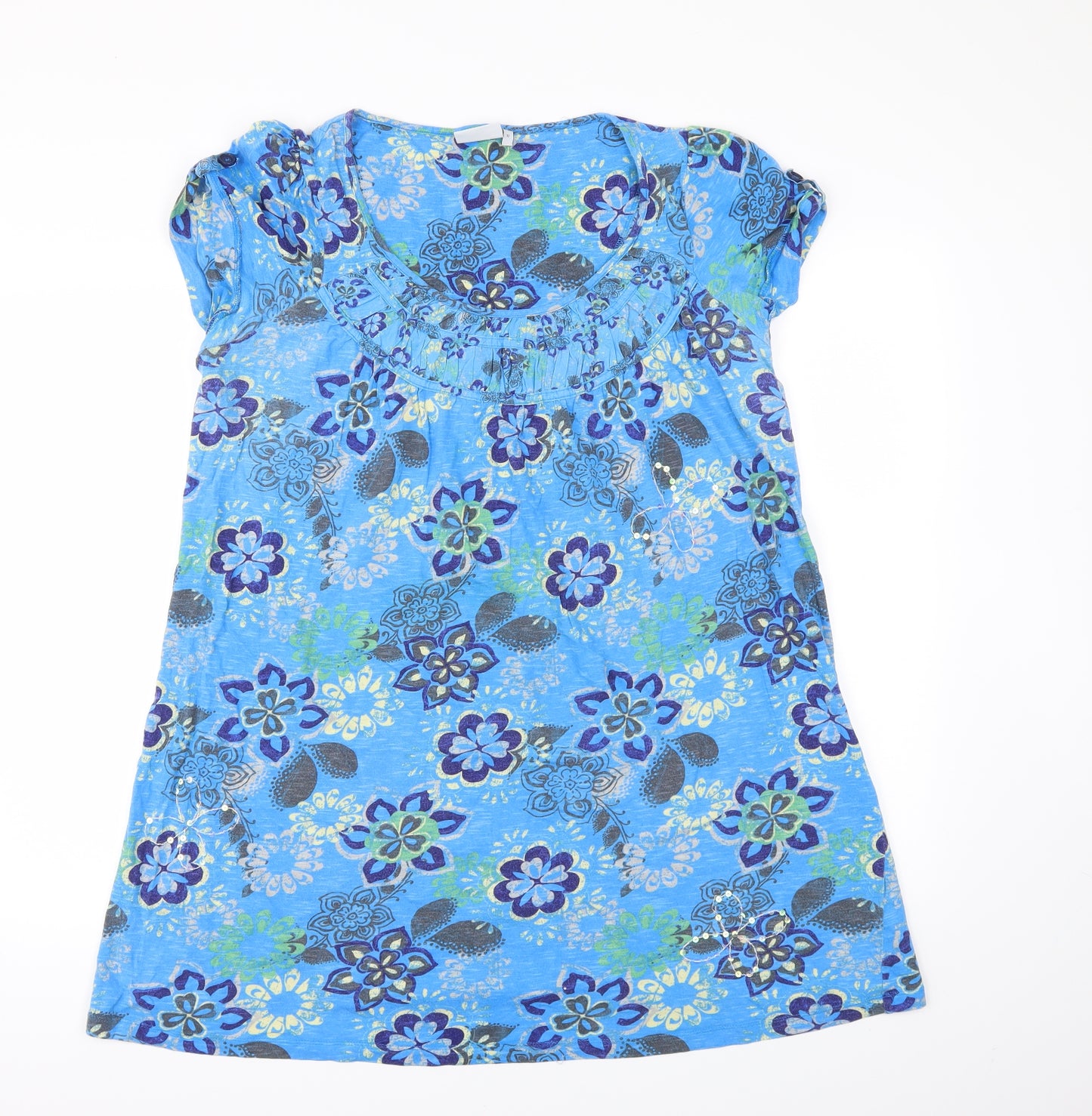 Next  Womens Blue Floral  Basic T-Shirt Size 18