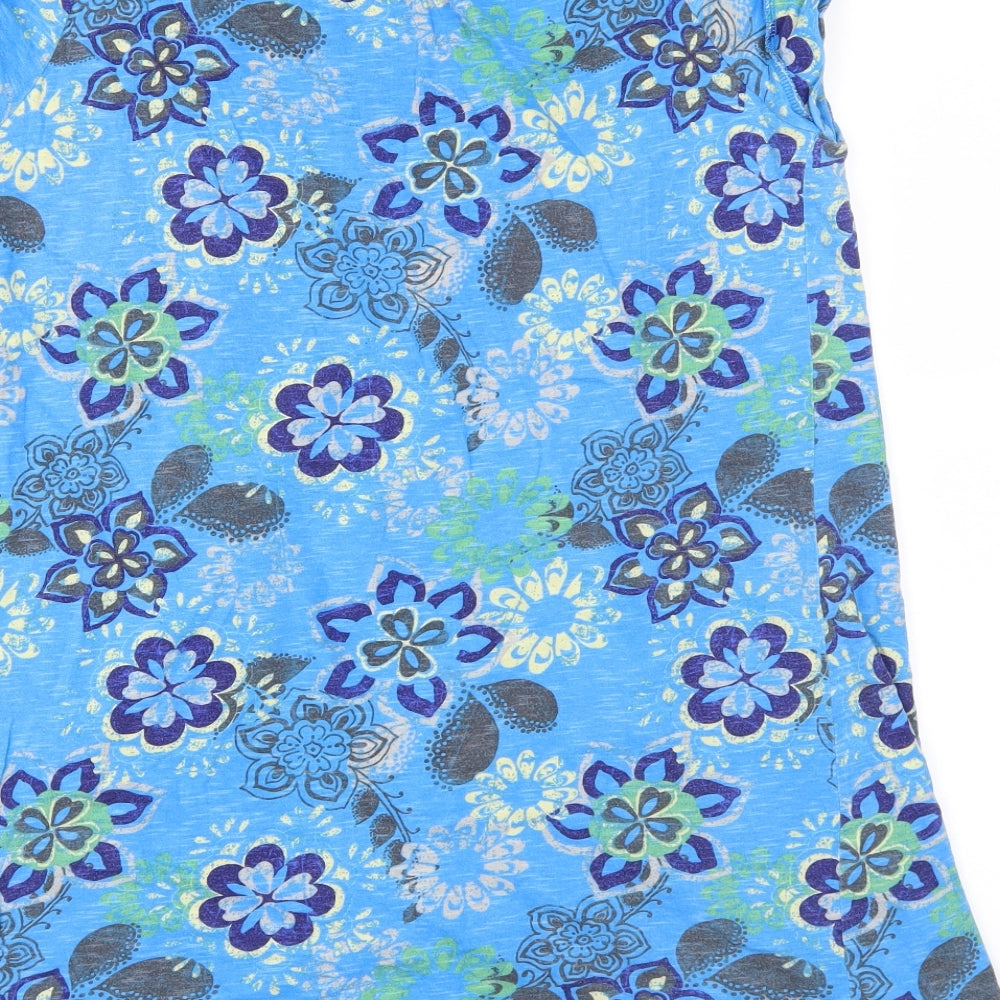 Next  Womens Blue Floral  Basic T-Shirt Size 18