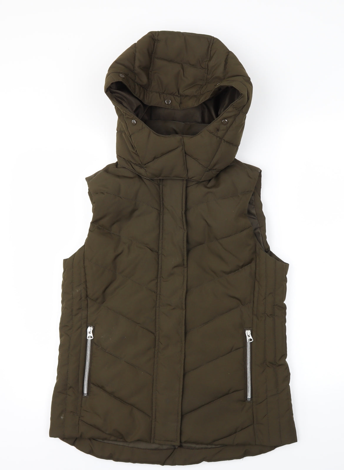 H&M Womens Green   Gilet Coat Size 6