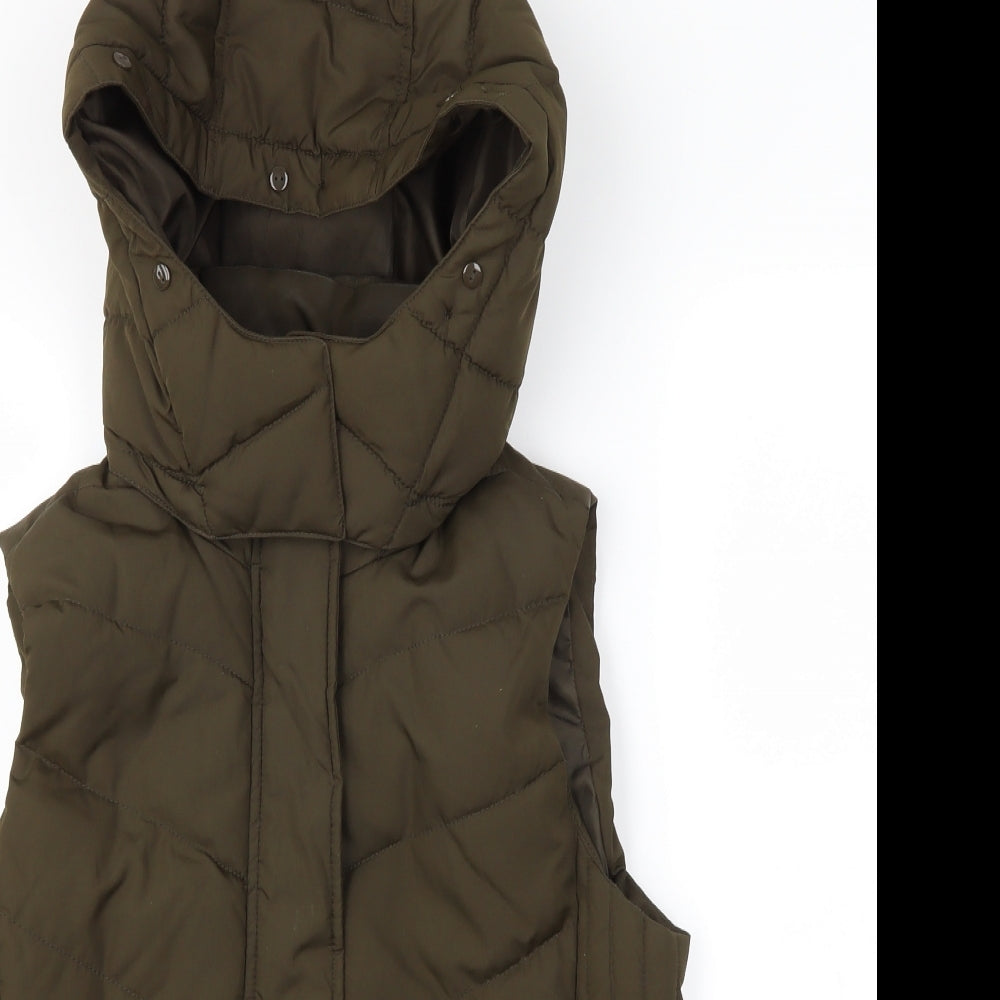 H&M Womens Green   Gilet Coat Size 6