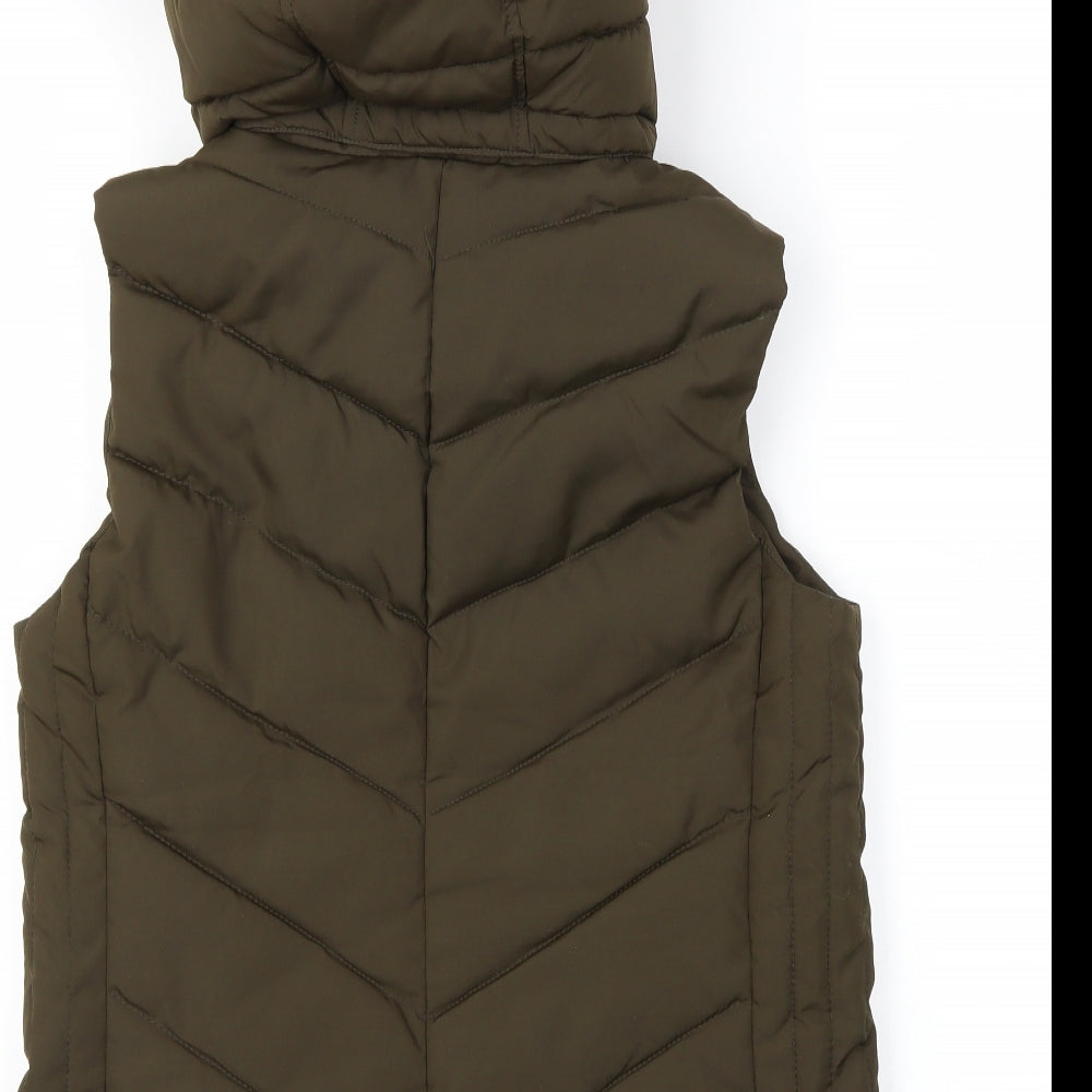 H&M Womens Green   Gilet Coat Size 6