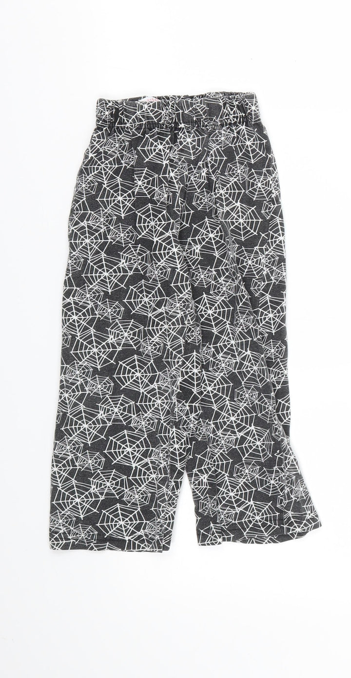 DISNEY Girls Black Animal Print Jogger Trousers Size 3 Years