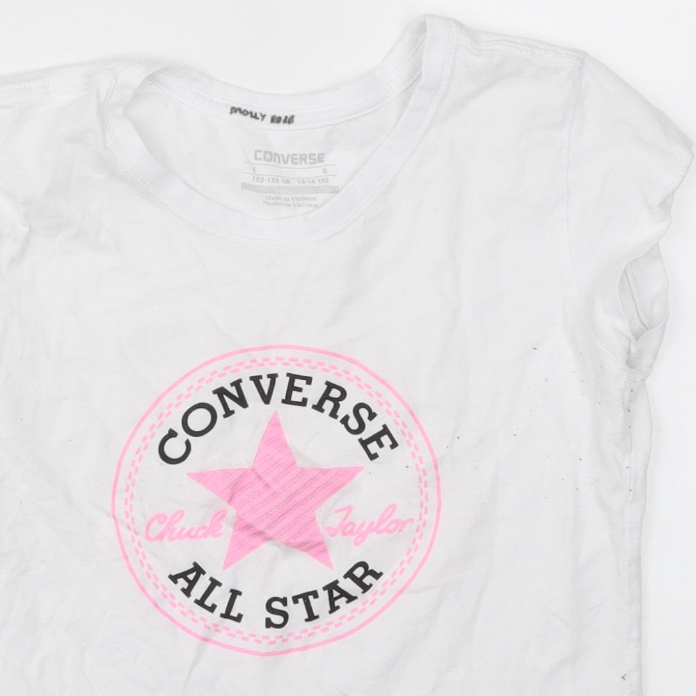 Converse Girls White   Basic T-Shirt Size L