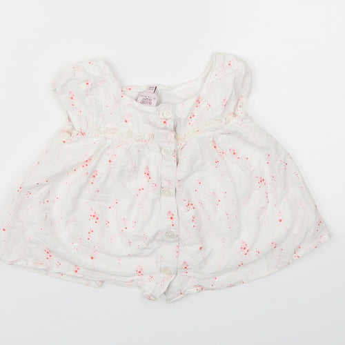BAKER BABY  Girls White Floral  Fit & Flare  Size 9-12 Months