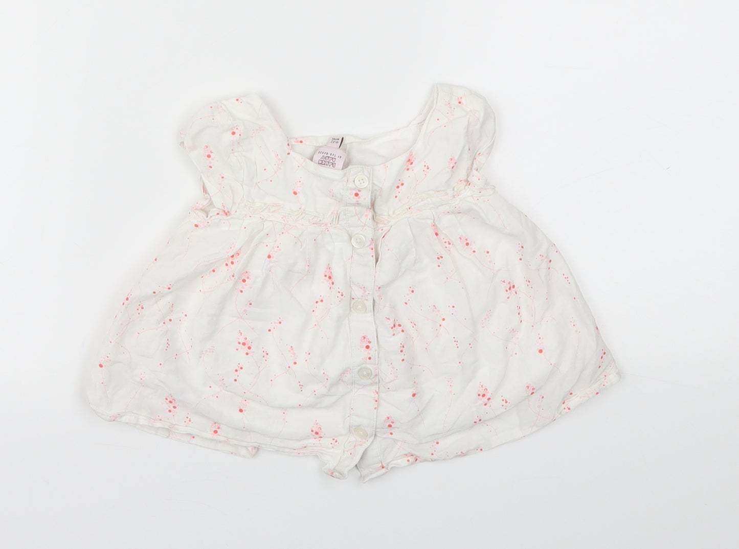 BAKER BABY  Girls White Floral  Fit & Flare  Size 9-12 Months