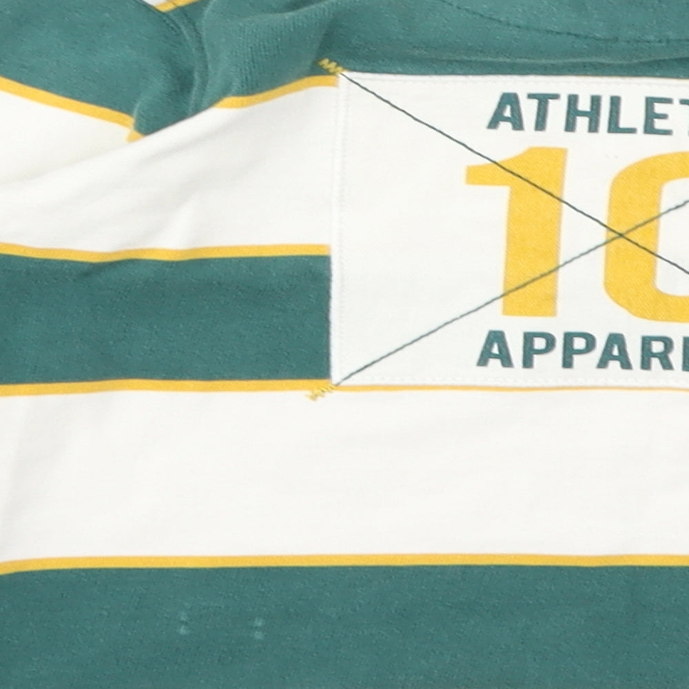 jhon lewis Boys Green Striped  Pullover Jumper Size 4 Years