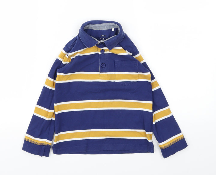 jhon lewis Boys Blue Striped  Basic Polo Size 4 Years