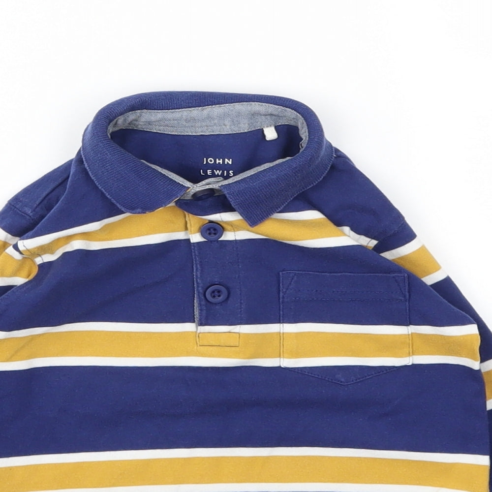 jhon lewis Boys Blue Striped  Basic Polo Size 4 Years
