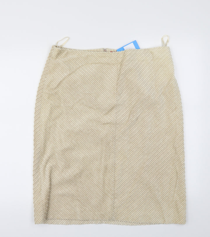 Preworn Womens Beige A-Line Skirt Size 4