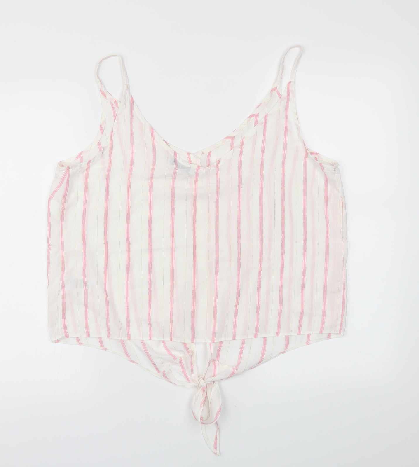 Matalan Womens Pink Striped  Basic T-Shirt Size 16