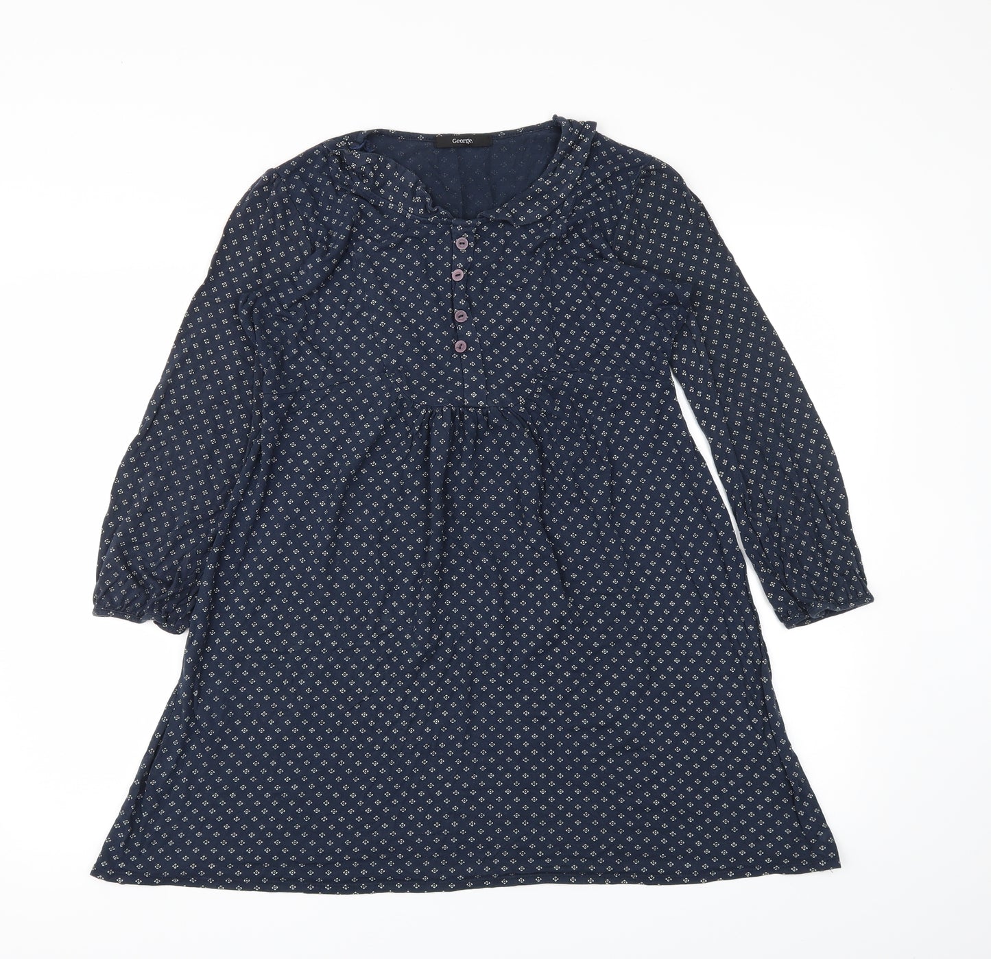 George Womens Blue Polka Dot  Fit & Flare  Size 12